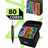 Imagem da oferta Estojo 80 Cores Canetinhas Ponta Dupla Coloridas Marcador 80 Cores