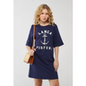 Imagem da oferta Vestido Feminino Lança Perfume Estampa Náutica Azul Marinho