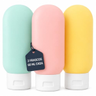 Imagem da oferta Kit 3 Frascos de Viagem 60 ml Reutilizáveis para Shampoo Creme e Sabonete