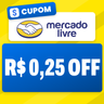 Imagem da oferta Cupom Mercado Livre: R$ 0,25 OFF acima de R$ 1 (até R$ 500) em Selecionados