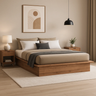 Imagem da oferta Cama Casal ou Queen Minimalista 160x200cm Industrial 8285 MarromFreijó