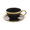Imagem da oferta WOLFF - Xícara de Chá De Porcelana Dubai Preto e Dourado 200ml