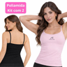 Imagem da oferta Kit 2 Regata Camiseta Alcinha Fitness Feminino Liso Poliamida Tank Top Slim Academia Verão