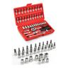 Imagem da oferta Jogo De Ferramentas Kit Multiuso Soquete 14 46 Peças Profissional Com Maleta Completa Aço Cromado Chaves Bits Catraca Reversível Extensões Junta U
