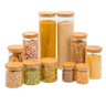 Imagem da oferta Kit 11 potes de vidro com tampa de bambu herméticos redondos - Tüd - TUD