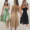 Imagem da oferta Vestido Feminino Mídi Floral Laço Busto