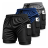 Imagem da oferta Kit 3 Shorts Masculinos 2 Em 1 Bermuda Dupla Para Academia