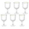 Imagem da oferta Jogo 6 Taças Versalhes Gold Vidro Canelado Borda Dourada 260ml - Click House