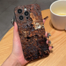 Imagem da oferta Capa de Silicone com Textura de Ferrugem Preta para iPhone 17 16 15 Pro Max 14 13 12 11 Pro 17Air 16E XS X XR 7 8 Plus