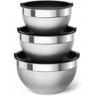 Imagem da oferta Conjunto 3 Bowls Aço Inox com Tampa, Tigelas Multiuso para Cozinha Kit 3