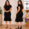 Imagem da oferta Vestido Midi Feminino em Malha Texturizada Elegante com Babado