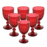 Imagem da oferta Conjunto 6 Taças De Água Greek 320ml Vermelha Vidro - Wolff