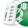 Imagem da oferta Filtro De Linha Extensão Elétrica 5 Tomadas Usb Type Bivolt 4 USB Tipo C