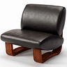 Imagem da oferta Poltrona Lusso Estofada Design Moderno Estrutura Madeira Cor Castanho Tecido Corino Preto