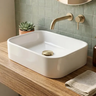 Imagem da oferta Cuba Pia Para Banheiro Lavabo Apoio Sobrepor Luxo Branco