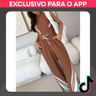 Imagem da oferta Conjunto Toronto Feminino Calça com Detalhes em Branco e Marrom Estilo Casual e Confortável para Uso Diário