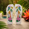 Imagem da oferta Chinelo De Dedo Feminino Casual Verão Estampa Praia Tropical Branco 37.38 Br