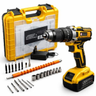 Imagem da oferta Parafusadeira E Furadeira Impacto 36v Com LED Sem Fio 13mm Nakasaki Maleta Acessórios Completo Amarelo Bivolt 5060 Hz