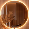 Imagem da oferta Espelho Redondo 60cm C Led Para Parede Quarto Banheiro Sala
