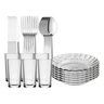 Imagem da oferta Aparelho De Jantar 30 Peças - Pratos + Copos + Talheres Inox