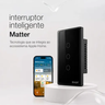 Imagem da oferta Interruptor Inteligente Matter Compativel Com iPhone Siri Wi-fi 2.4 Ghz Alexa Google Tuya 3 Botões 4x2 Bivolt Preto Ekaza