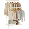 Imagem da oferta SONGMICS Cabideiro Suporte para Roupas de Metal com 2 Barras para Roupas 1 Prateleira Suporta até 55 kg Montagem F