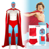 Imagem da oferta 4 pçs nacho cosplay traje libre capa vermelha máscara calças shorts conjunto completo roupas de luta mexicana hallowe