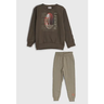 Imagem da oferta Conjunto Infantil Elian Moletom com Calça Marrom