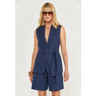 Imagem da oferta Colete Feminino Colcci Listrado Alfaiataria Azul Marinho