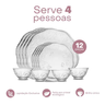 Imagem da oferta Jogo de Jantar 12 Peças New Butterfly Cristal Ecológico Lyor com Pratos Rasos Sobremesa e Bowls Lar