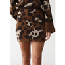 Imagem da oferta Saia Tricot FARM Curta Selva Retro Marrom