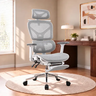 Imagem da oferta Cadeira de Escritório Presidente Sweet Studio Ergonômica Cinza Com Apoio Lombar e Para Pés