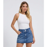 Imagem da oferta Minissaia em Jeans com Cintura Baixa e Bolsos