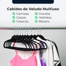 Imagem da oferta Vittak Kit 50 Cabides Veludo De Roupa Antideslizante Slim Adulto Cor Preto