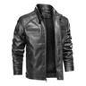 Imagem da oferta Jaqueta De Couro Masculina Slim Forrada Sem Capuz