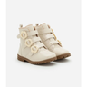 Imagem da oferta Bota Coturno Infantil com Fivelas Florzinhas - Tam 20 a 27