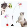 Imagem da oferta Kit 3 Brinquedo Gato Varinha Com Ventosa Fixa Chao Catnip Vara Com Bichinho