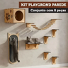 Imagem da oferta Arranhador Parede Gato Mdf Playground Kit Nicho Ponte Degrau