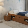 Imagem da oferta Cama Multifunção Link's Charme Casal Amêndoa Madeira Maciça de Pinho