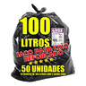 Imagem da oferta Saco De Lixo 100 Litros Reforçado Lixex 50 Unidades Forte Resistente Não Rasga - Ideal Para Condomínio Empresa Restaurante E Indústria - Baixa Den