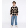 Imagem da oferta Camisa Infantil Em Algodão Xadrez com Capuz e Forro Interno - Tam 5 a 14 Anos