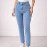 Imagem da oferta Calça Jeans Mom Stillger Feminina Cintura Alta Cor Clara