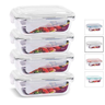 Imagem da oferta House Organizer Conjunto 4 Potes De Vidro Retangular Com Tampa Hermética 640ml