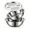Imagem da oferta Kit Tigela Inox 6 em 1 com Escorredor e Ralador Cortador Bowl Multifuncional Macarrão Alimentos