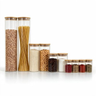 Imagem da oferta Kit 10 potes de vidro oikos hermeticos redondos com tampa de bambu