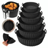 Imagem da oferta Kit 6 Forma de Silicone para Fritadeira Air Fryer com Alça Antiaderente Cozinha Forma de Airfryer Silicone 6 Tamanhos