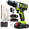 Imagem da oferta Furadeira Eletrica Parafusadeira Multifuncional Mandril Sem Fio Com 2 Baterias 1850rpm Reversa Completo Profissional