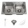 Imagem da oferta Cuba Para Cozinha Gourmet Pia Dupla Aço Inox Ticunas Pingoo.Casa