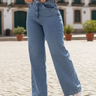Imagem da oferta Calça Jeans Pantalona Wide Leg Barra Larga Cintura Alta