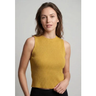 Imagem da oferta Regata Feminina CaCay Tricot Canelada Mostarda